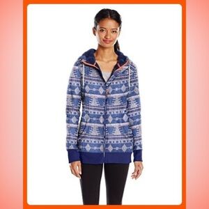 Roxy SNOW Junior's Frost Printed Fleece Jacket - medium